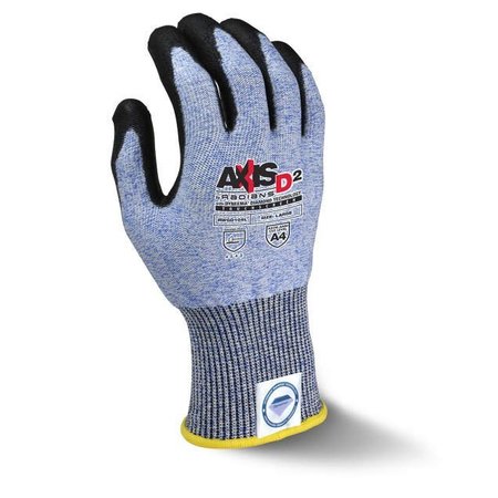 Radians Radians¬Æ Axis D2‚Ñ¢ Cut Resistant PU Palm Touchscreen Gloves, Blue/Blk, M, 1 Pair RWGD104M
